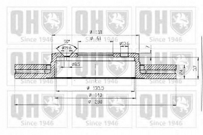 QUINTON HAZELL bdc5143 -  Тормозной диск